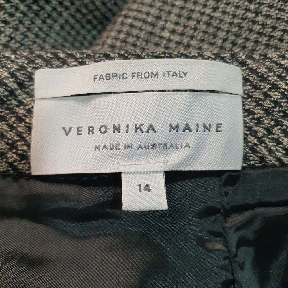 Veronika Maine Houndstooth Midi Skirt Size 14 - Picture 3 of 9